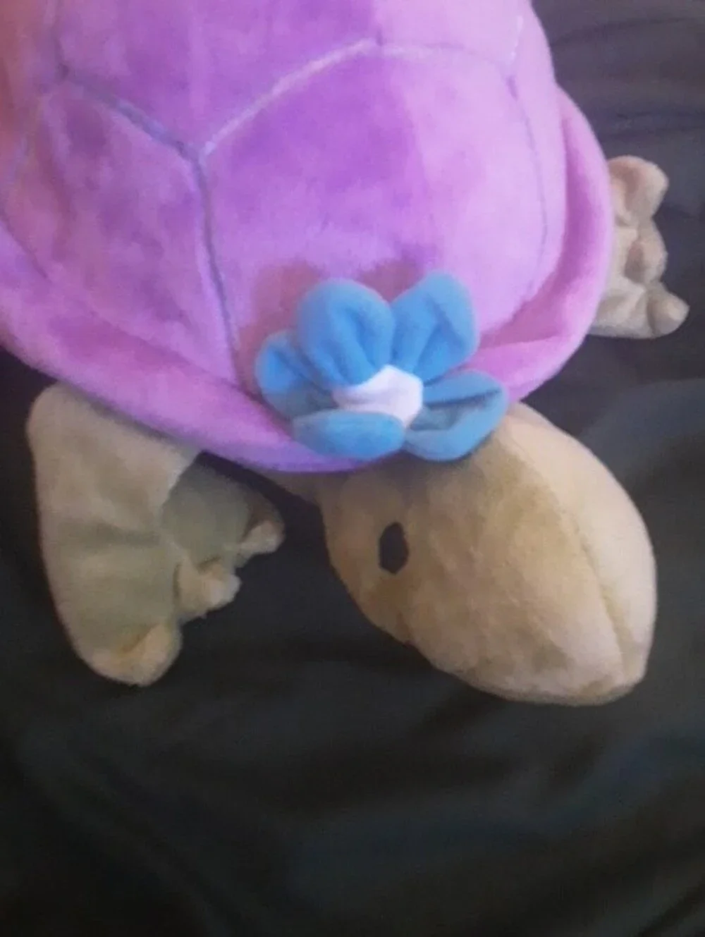 Plush Purple Turtle Stuffed Animal with Beige Accents - Cute Cuddly Toy